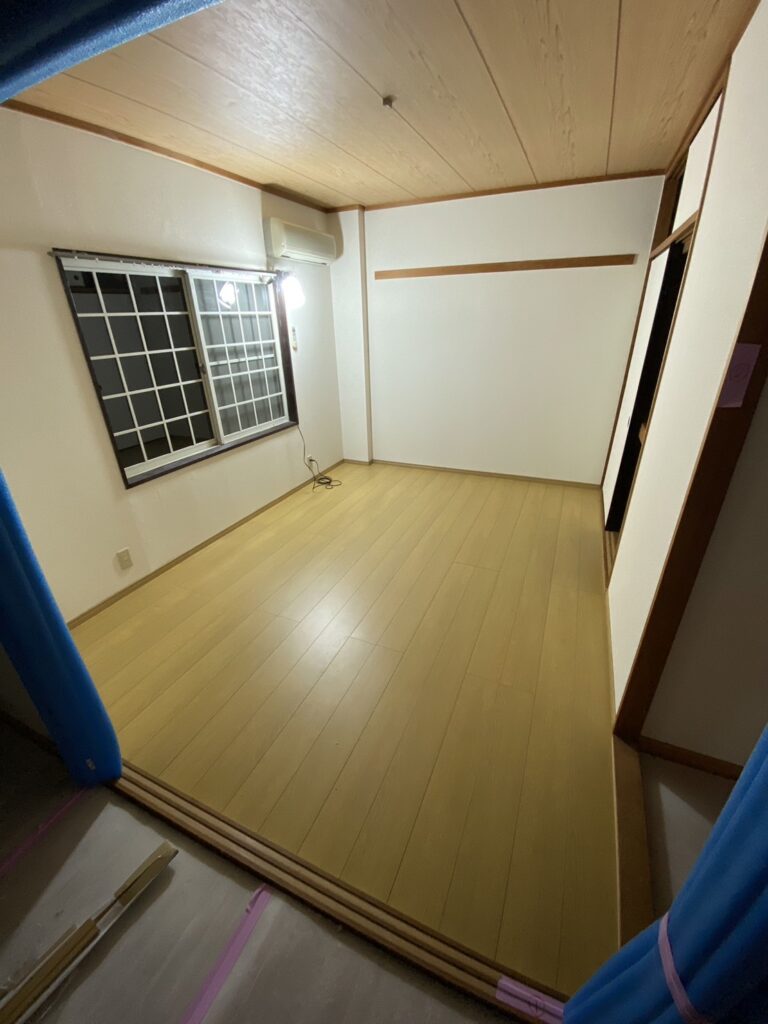 O様所有アパート畳和室からフローリングへ変更